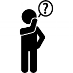Person thinking with a question mark